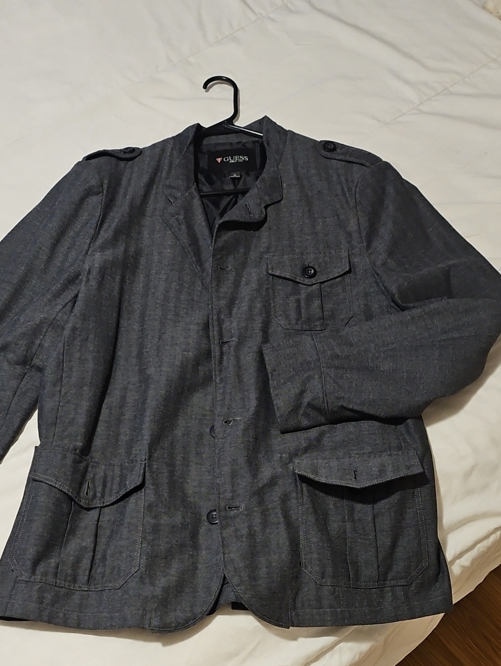 Guess Men’s Dark Gray Military Field Jacket